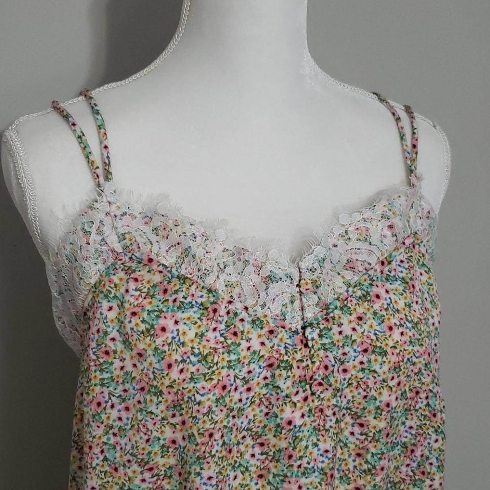 NWT Entro Floral Cami with Lace+Adjustable Straps - Picture 5 of 13